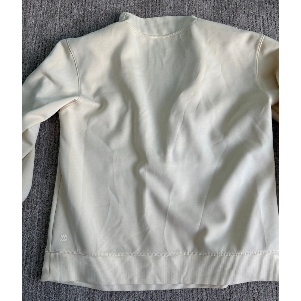 All in Motion Womens L Quarter Zip Pullover Cream Sweatshirt Mock Neck F16815507 - Picture 2 of 7